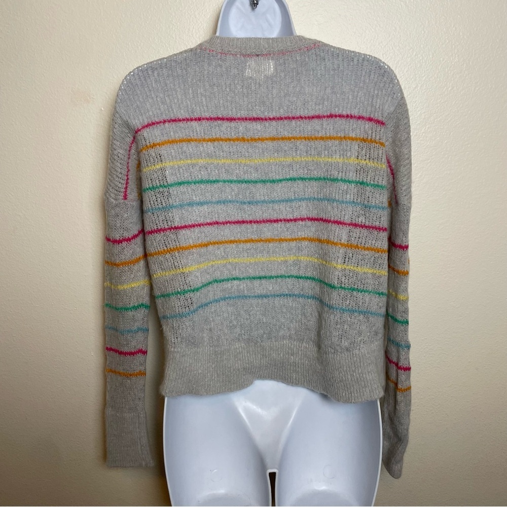 SUNDRY Rainbow Stripes Sweater Wool Cashmere - Picture 3 of 6